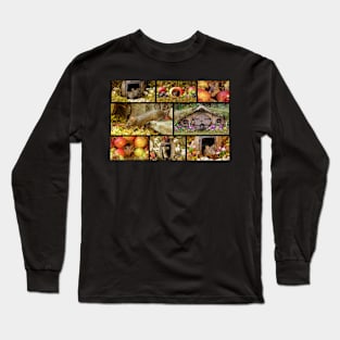 George the mouse in a log pile house - mixed images Long Sleeve T-Shirt